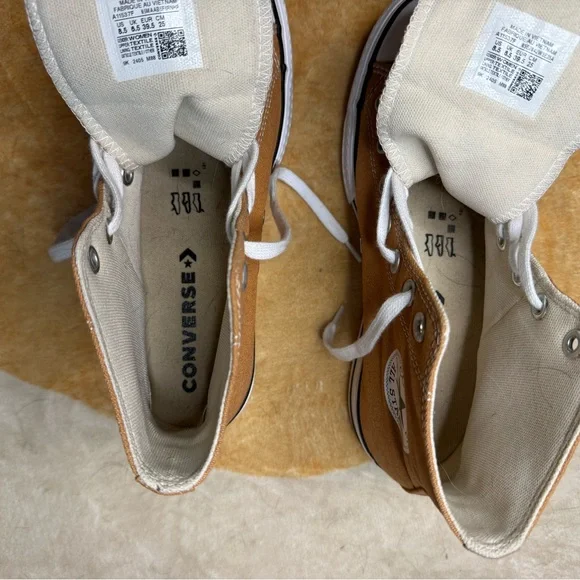 Converse High-Top Sneakers in mustard yellow/orange and White platform - Picture 5 of 8